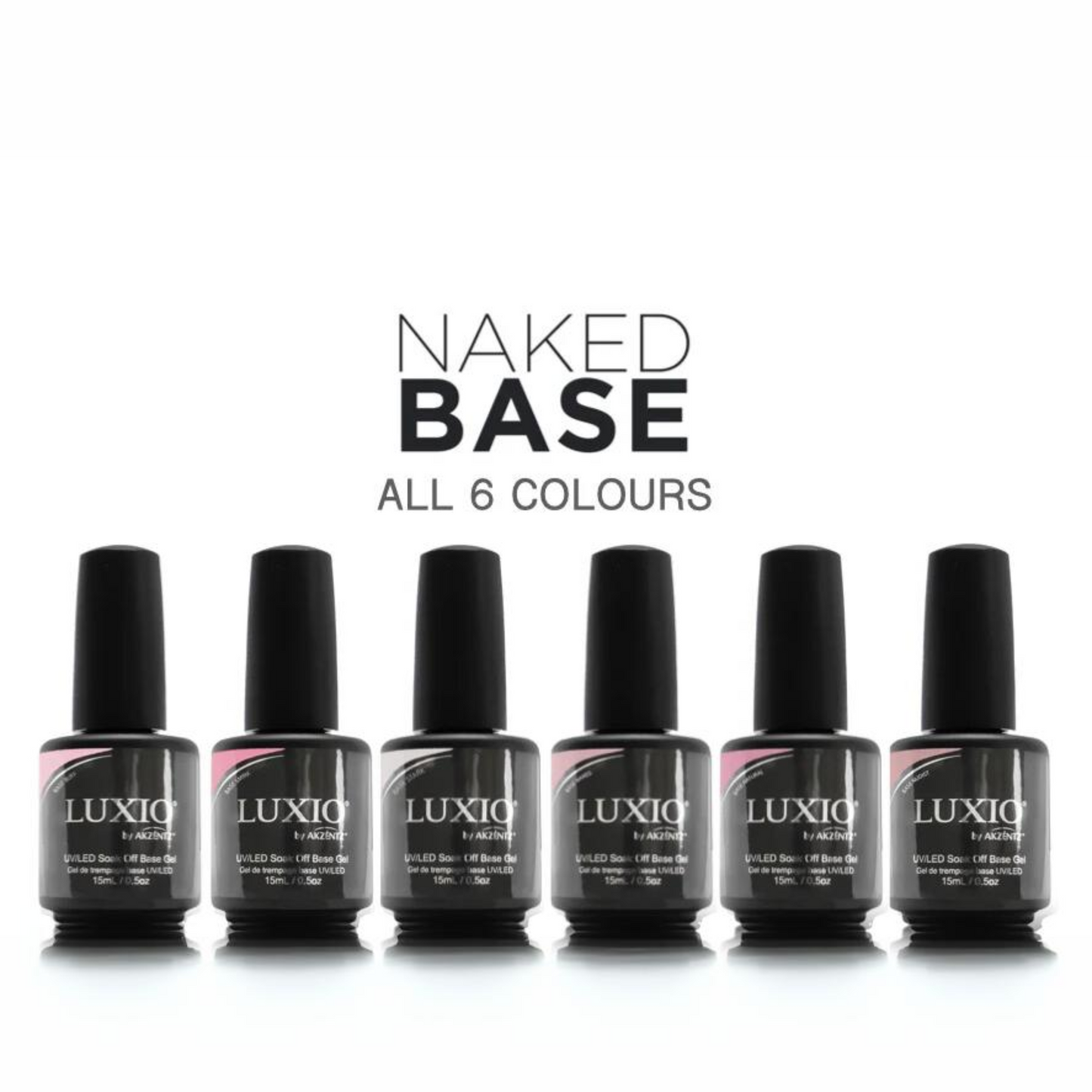 BASE COLOUR COLLECTIONS: LUXIO® GEL BASE NAKED COLLECTION KIT (6 bottles*15 ml)