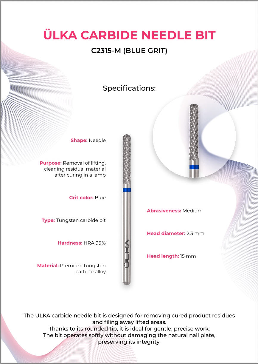 ÜLKA Carbide Bit Needle Blue 2,3 / 15 mm (C2315-M)