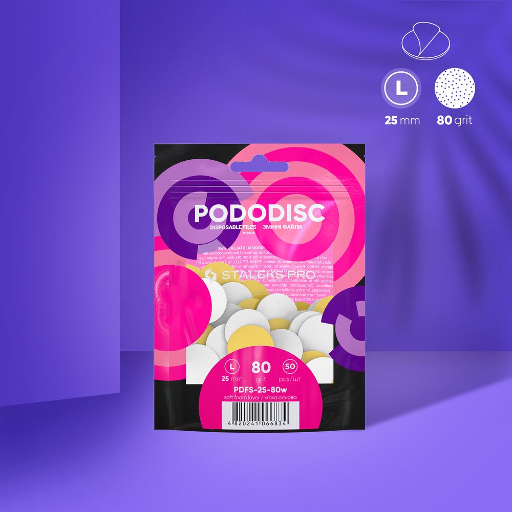 PODODISC STALEKS SOFT BASE REFILL PADS WHITE (ALL SIZES AND GRITS)