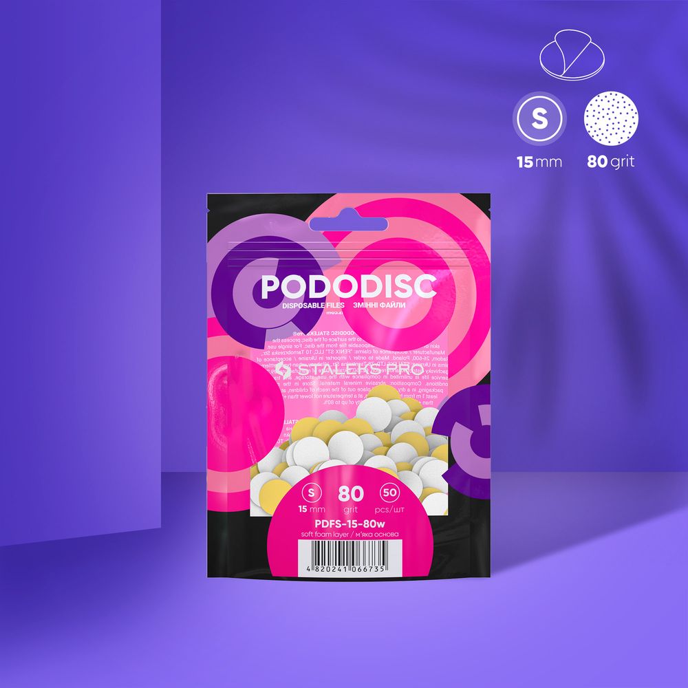 PODODISC STALEKS SOFT BASE REFILL PADS WHITE (ALL SIZES AND GRITS)