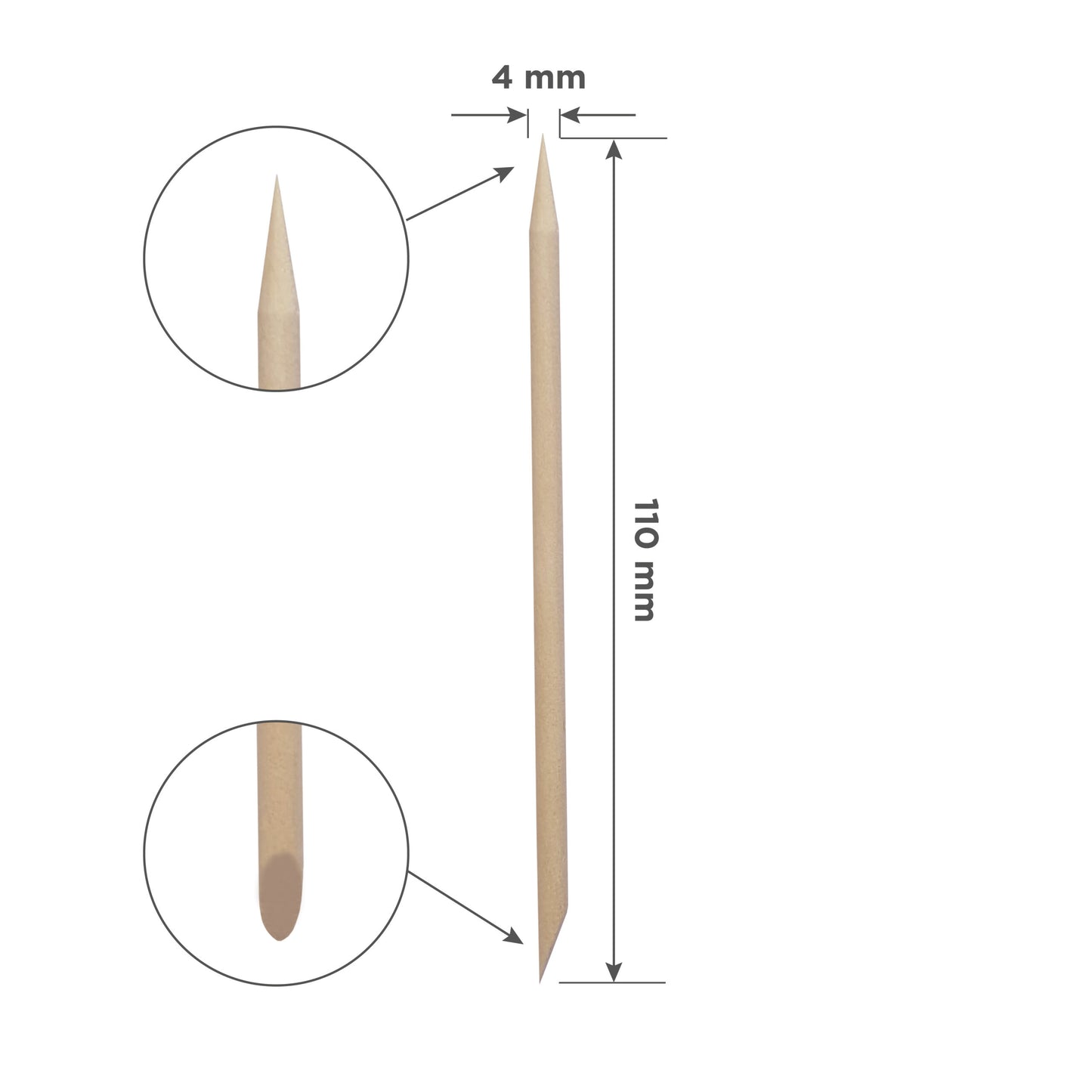 Orange wood stick STALEKS PRO 110 mm (100 pcs)