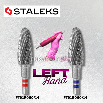Carbide nail drill bit for left-handed users, “corn”, red, diameter 6 mm / working part 14 mm FT91_060/14