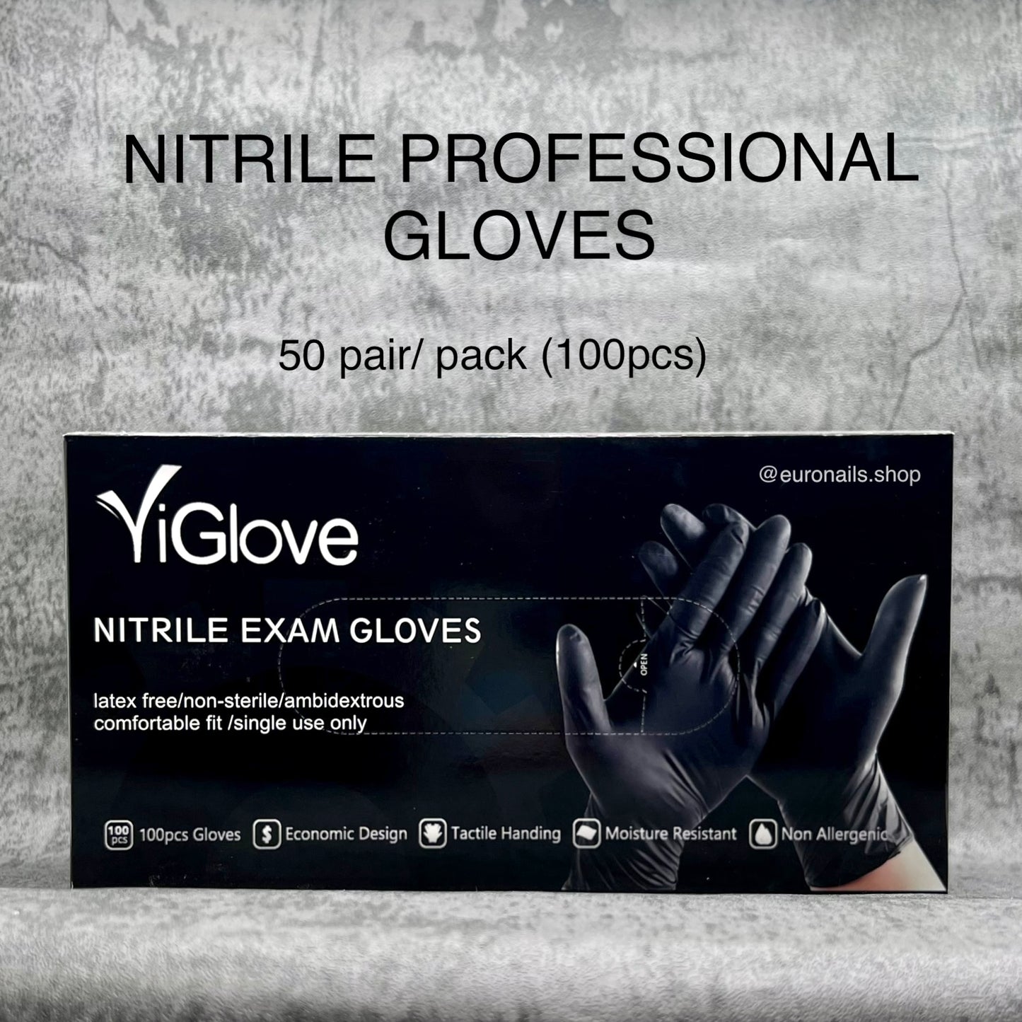 Nitrile Professional Gloves (3mil) Black S size (Box 100)