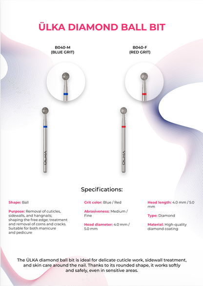 ÜLKA Diamond Bit Ball Red 5 mm (B050-F)