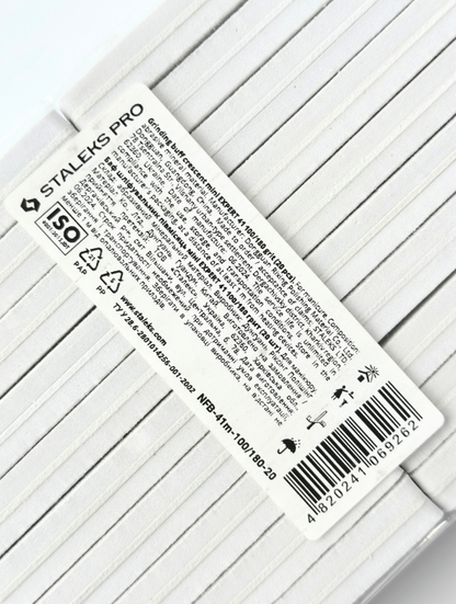 WHITE DISPOSABLE GRINDING BUFF CRESCENT MINI EXPERT 41 100/180 GRIT (20 PCS)