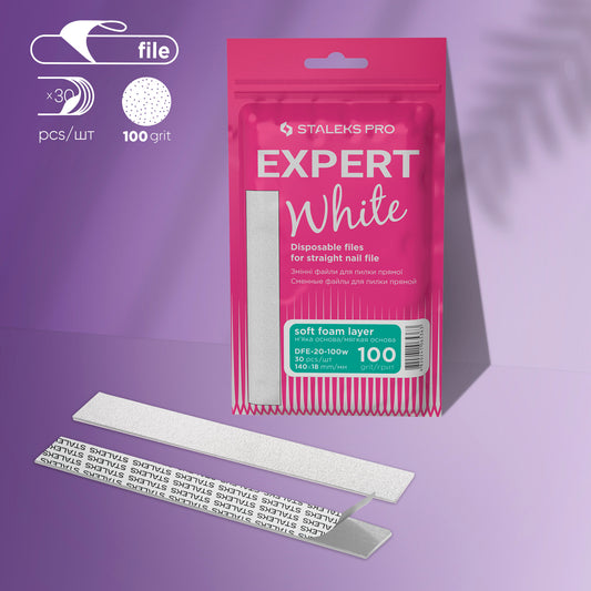WHITE DISPOSABLE FILES FOR STRAIGHT NAIL FILE (SOFT BASE) ALL GRITS