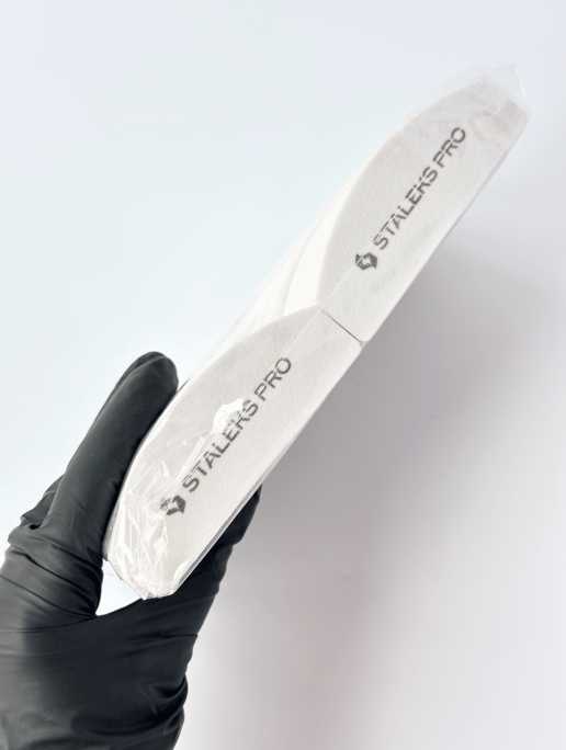 WHITE DISPOSABLE GRINDING BUFF CRESCENT MINI EXPERT 41 100/180 GRIT (20 PCS)