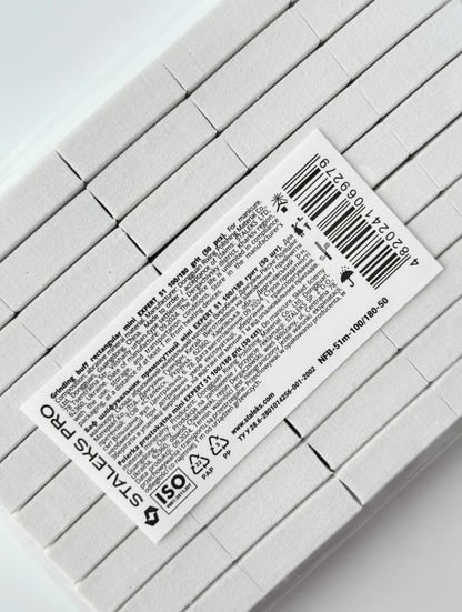 WHITE DISPOSABLE GRINDING BUFF RECTANGULAR MINI EXPERT 51 100/180 GRIT (50 PCS)
