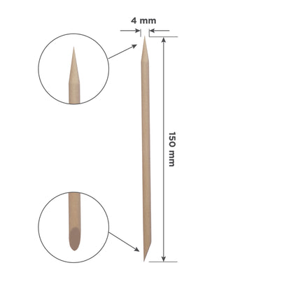 Orange wood stick STALEKS PRO 150 mm (100 pcs)